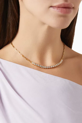 Tennis Necklace in Gold-plated Sterling Silver