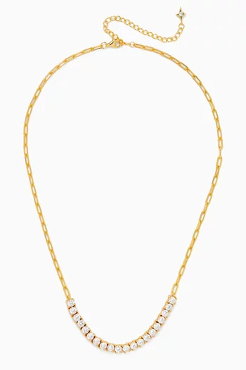 Tennis Necklace in Gold-plated Sterling Silver