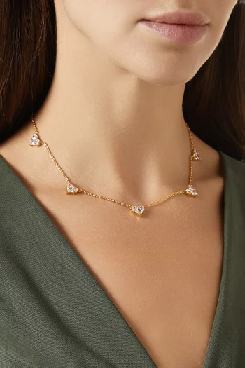 Tennis Crystal Necklace in Gold-plated Sterling Silver