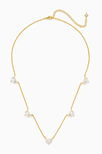 Tennis Crystal Necklace in Gold-plated Sterling Silver