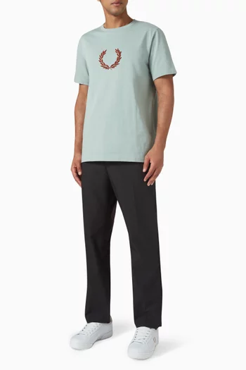 Textured Laurel Wreath T-shirt in Cotton Jersey