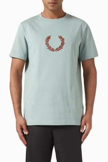 Textured Laurel Wreath T-shirt in Cotton Jersey