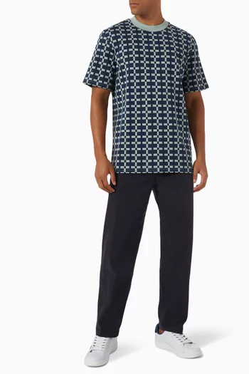 Geometric Jacquard T-shirt in Cotton