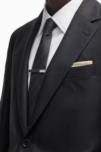 Mother-of-Pearl Tie Clip in Silver-tone Brass