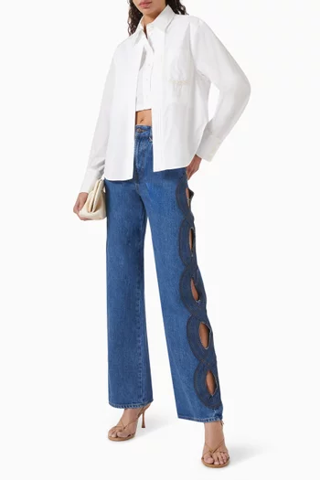 Calia Cut-out Shirt in Cotton