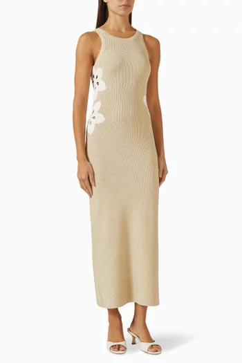 فستان راليستا منسوج بزهور كروشيه