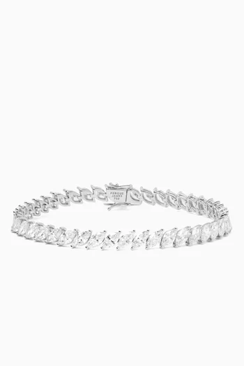 Marquis Diamond Tennis Bracelet in 18kt White Gold