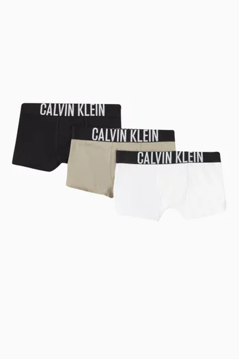 Logo Boxer Briefs in Stretch Cotton, Set of 3