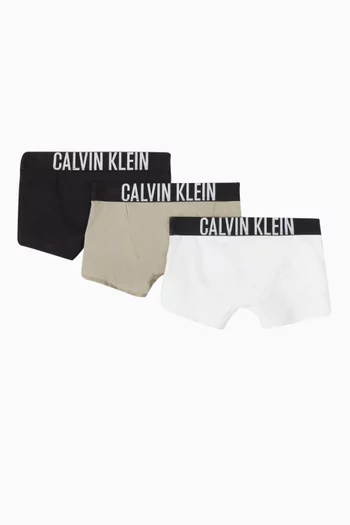 Logo Boxer Briefs in Stretch Cotton, Set of 3