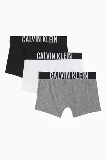 Logo Boxer Briefs in Stretch Cotton, Set of 3