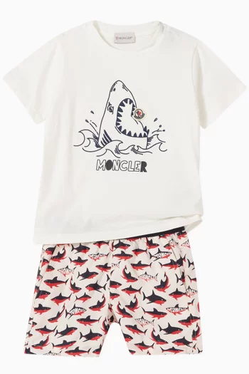 Shark-print Swim Shorts