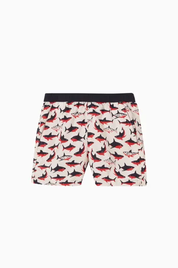 Shark-print Swim Shorts