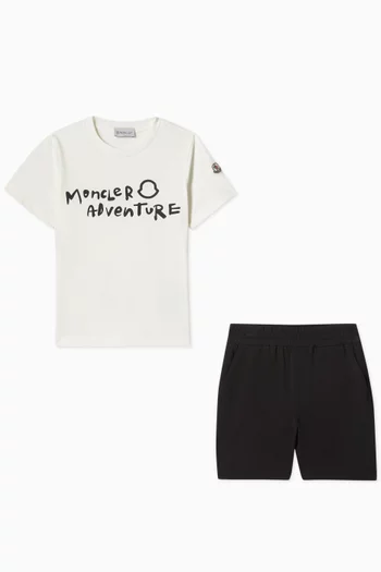 Logo T-shirt & Shorts Set in Cotton