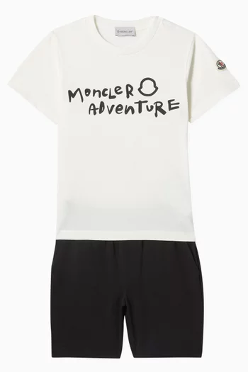 Logo T-shirt & Shorts Set in Cotton