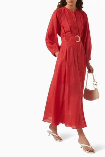 Resse Midi Dress in Ramie