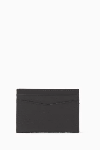 Logo Cardholder in Grained Leather