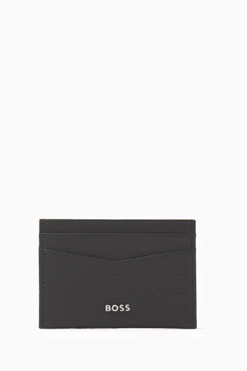 Logo Cardholder in Grained Leather