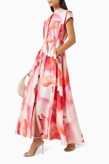 Highlow Maxi Dress in Linen Blend