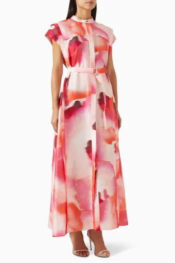 Highlow Maxi Dress in Linen Blend