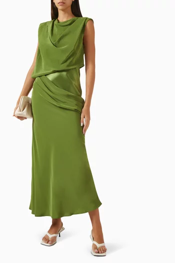 Woodline Draped Maxi Dress