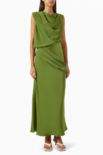Woodline Draped Maxi Dress