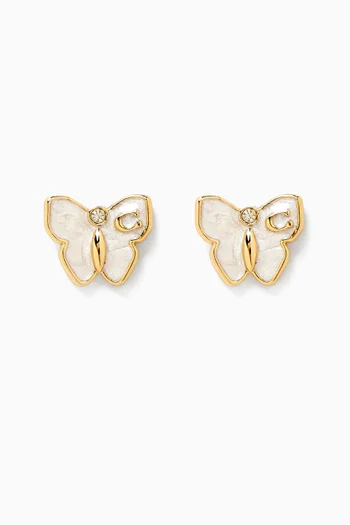 Enamel Butterfly Small Stud Earrings