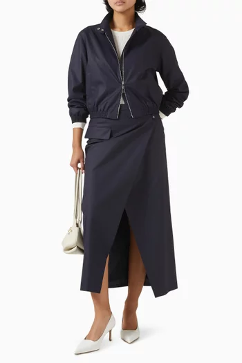 Asymmetric Skirt in Viscose-blend
