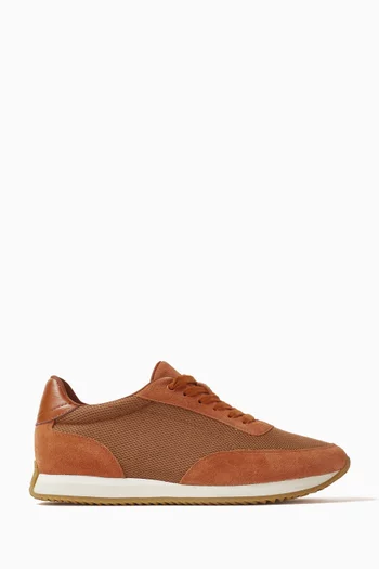 Low-top Sneakers in Mesh & Suede