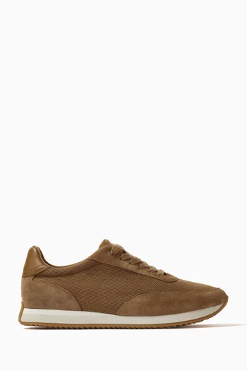 Low-top Sneakers in Mesh & Suede