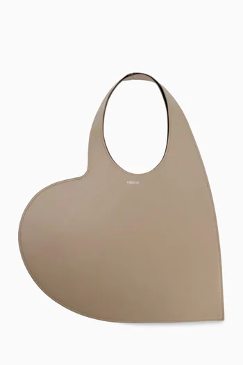 حقيبة يد بتصميم قلب جلد