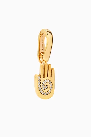 Khamsa Diamond Charm in 18kt Yellow Gold