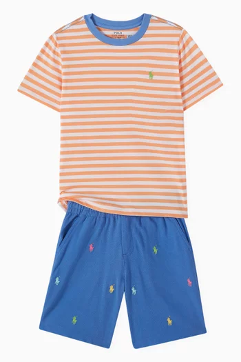 Striped Logo T-shirt in Cotton-jersey
