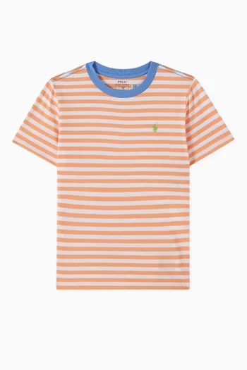 Striped Logo T-shirt in Cotton-jersey
