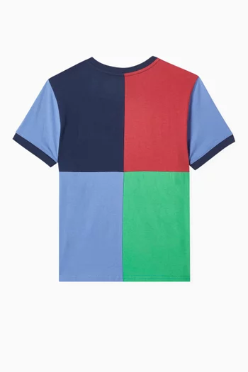 Colour-block T-shirt in Cotton