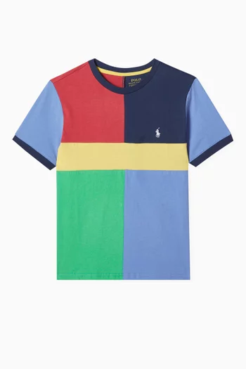 Colour-block T-shirt in Cotton