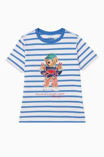 Stripe Polo Bear T-shirt in Cotton