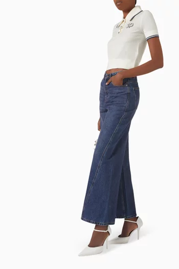Bleached Wide-leg Jeans in Denim