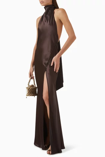 فستان سهرة بينيلوب بظهر مكشوف ستان