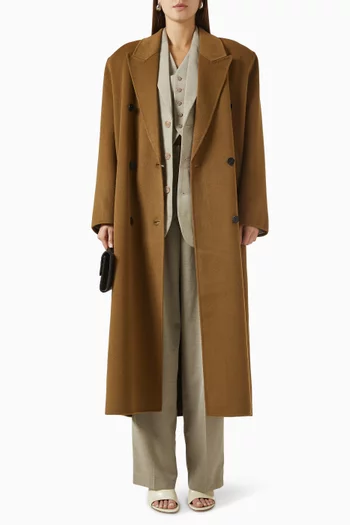 Gaia Double-breasted Coat in Wool Blend