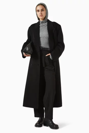 Gaia Double-breasted Coat in Wool Blend