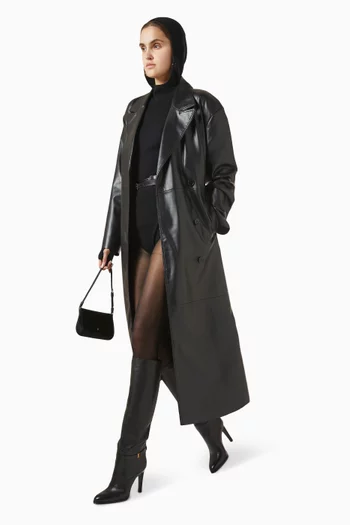 Tina Trench Coat in Faux Leather