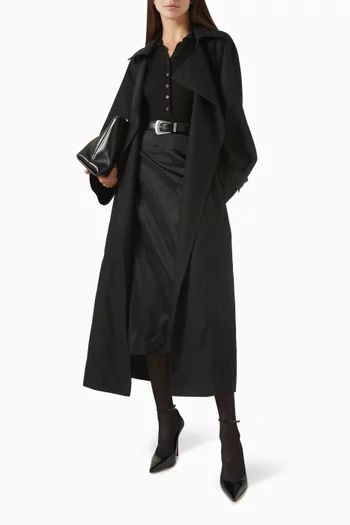Astoria Cut-out Sleeve Trench Coat in Lyocell-blend