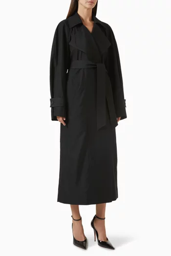 Astoria Cut-out Sleeve Trench Coat in Lyocell-blend