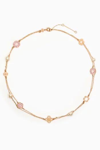Kira Clover Layered Necklace in 18kt Gold-plated Brass