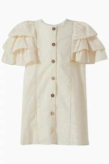 فستان كشكش مطرز