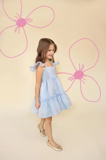 فستان قماش مجعد