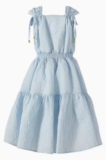 Sleeveless Tiered Dress in Jacquard Fabric