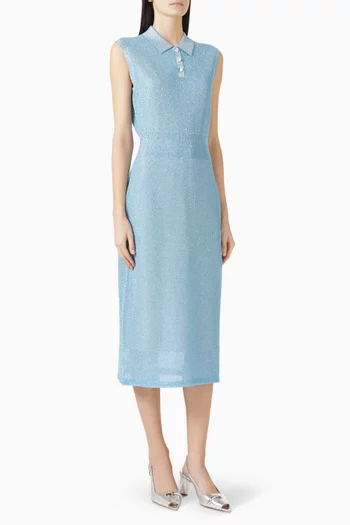 Polo Midi Dress in Mesh