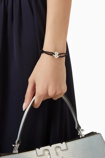 Kira Clover Mother-of-Pearl Slider Bracelet in Silk