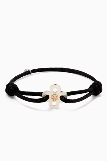 Kira Clover Mother-of-Pearl Slider Bracelet in Silk